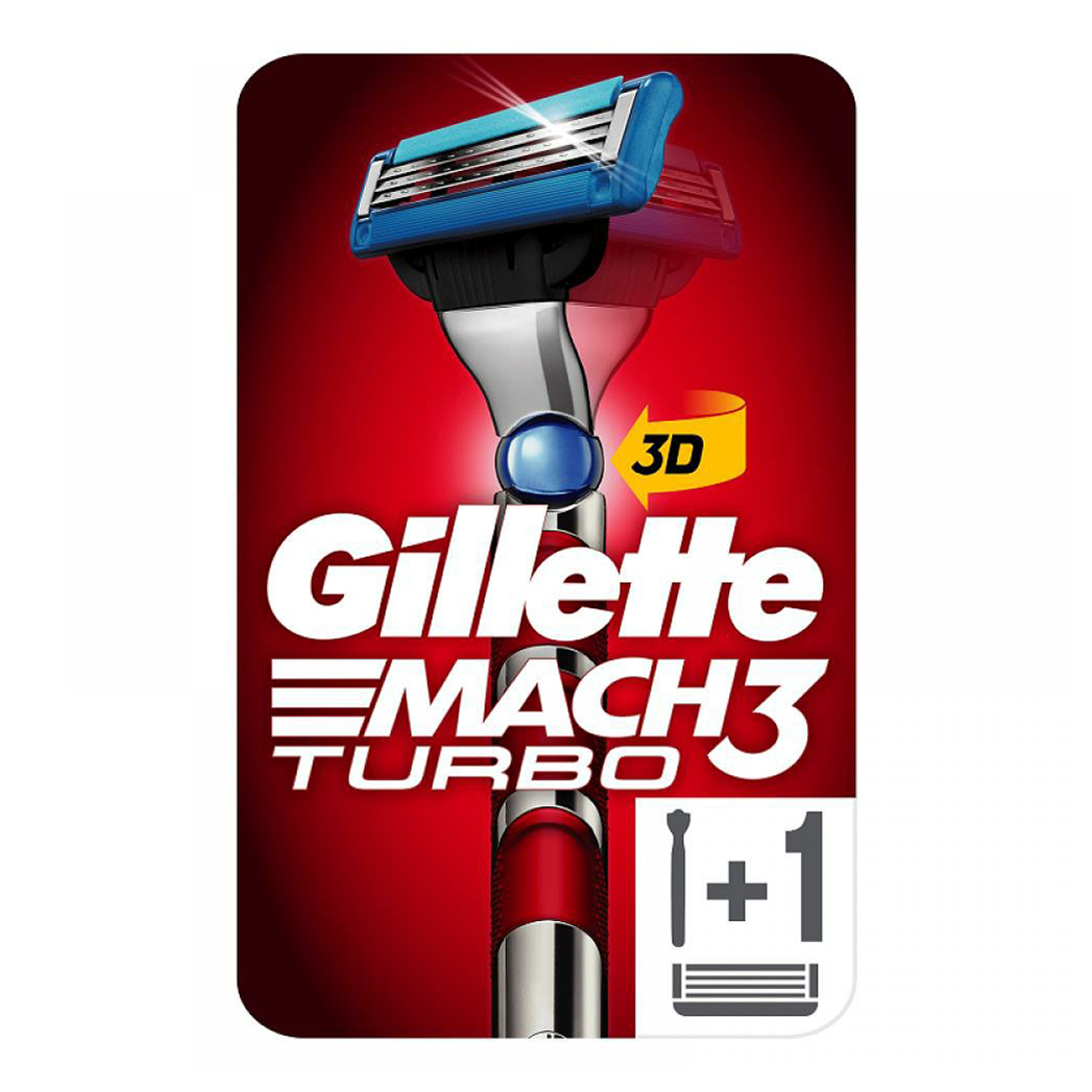 Станок для бритья Gillette Mach3 Turbo 3D с одной сменной кассетой станок для бритья gillette mach3 со сменной кассетой