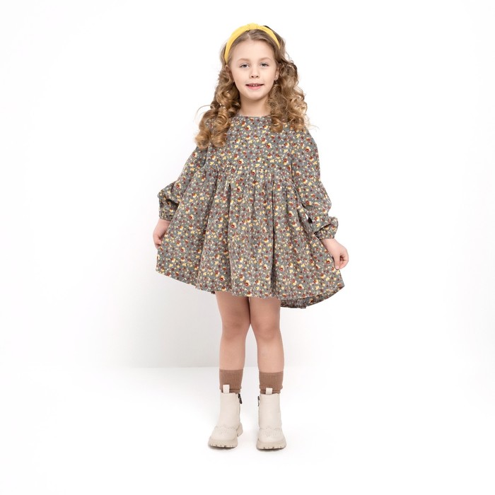 

Платье для девочки MINAKU цв. зелёный, рост 128 см, Зеленый, Цветочки