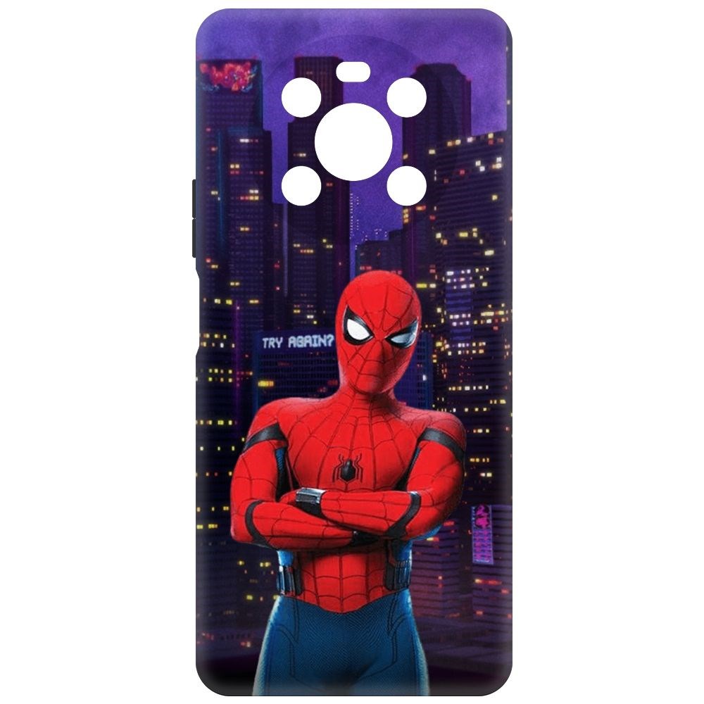 

Чехол-накладка Krutoff Soft Case Человек-Паук. На крыше для Honor X9 черный