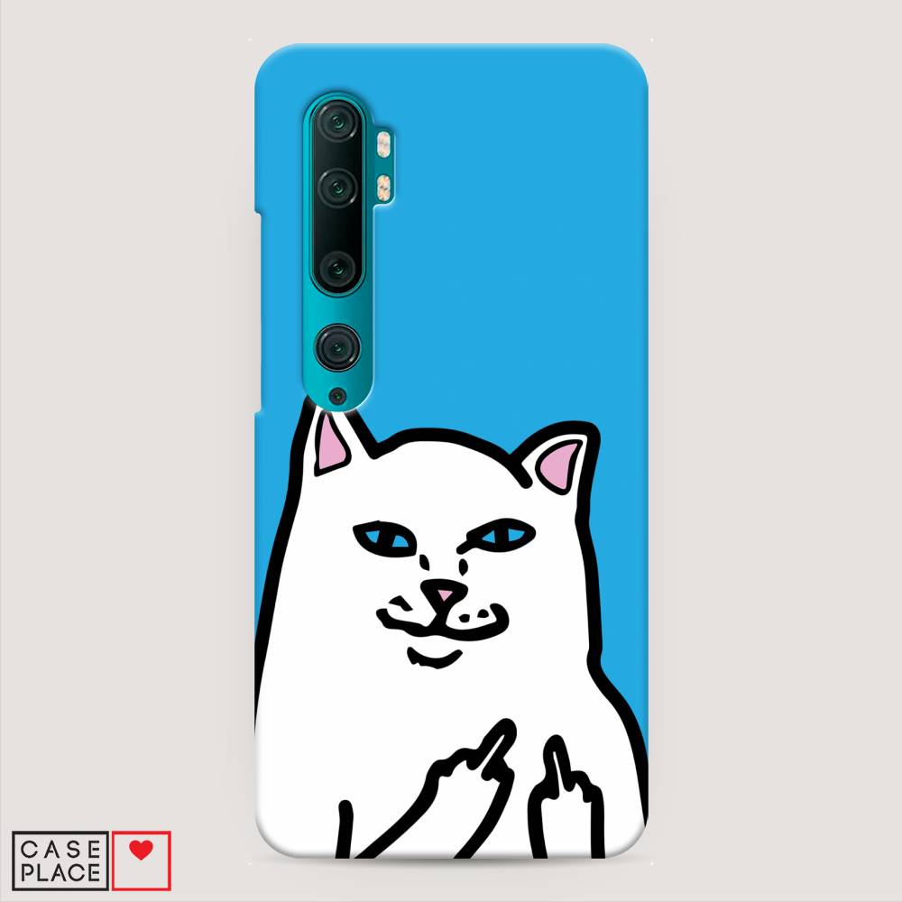 фото Пластиковый чехол "кот жесть" на xiaomi mi note 10 awog