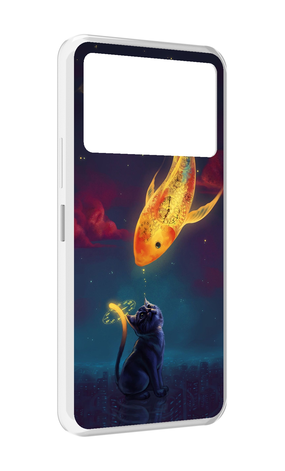 

Чехол MyPads золотая-рыбка-часовая для Infinix NOTE 12 VIP (X672), Прозрачный, Tocco