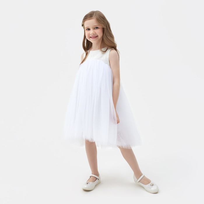 

Платье для девочки MINAKU: PartyDress цвет белый, рост 110, 000719380