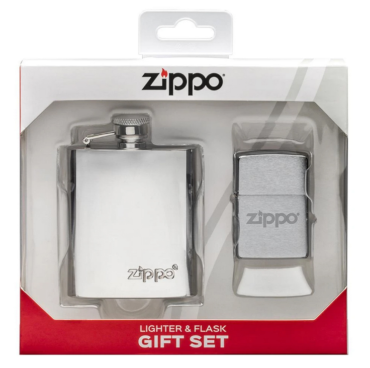 фото Зажигалка black ice zippo 150 подарочный набор: фляжка 89 мл и зажигалка 49098original