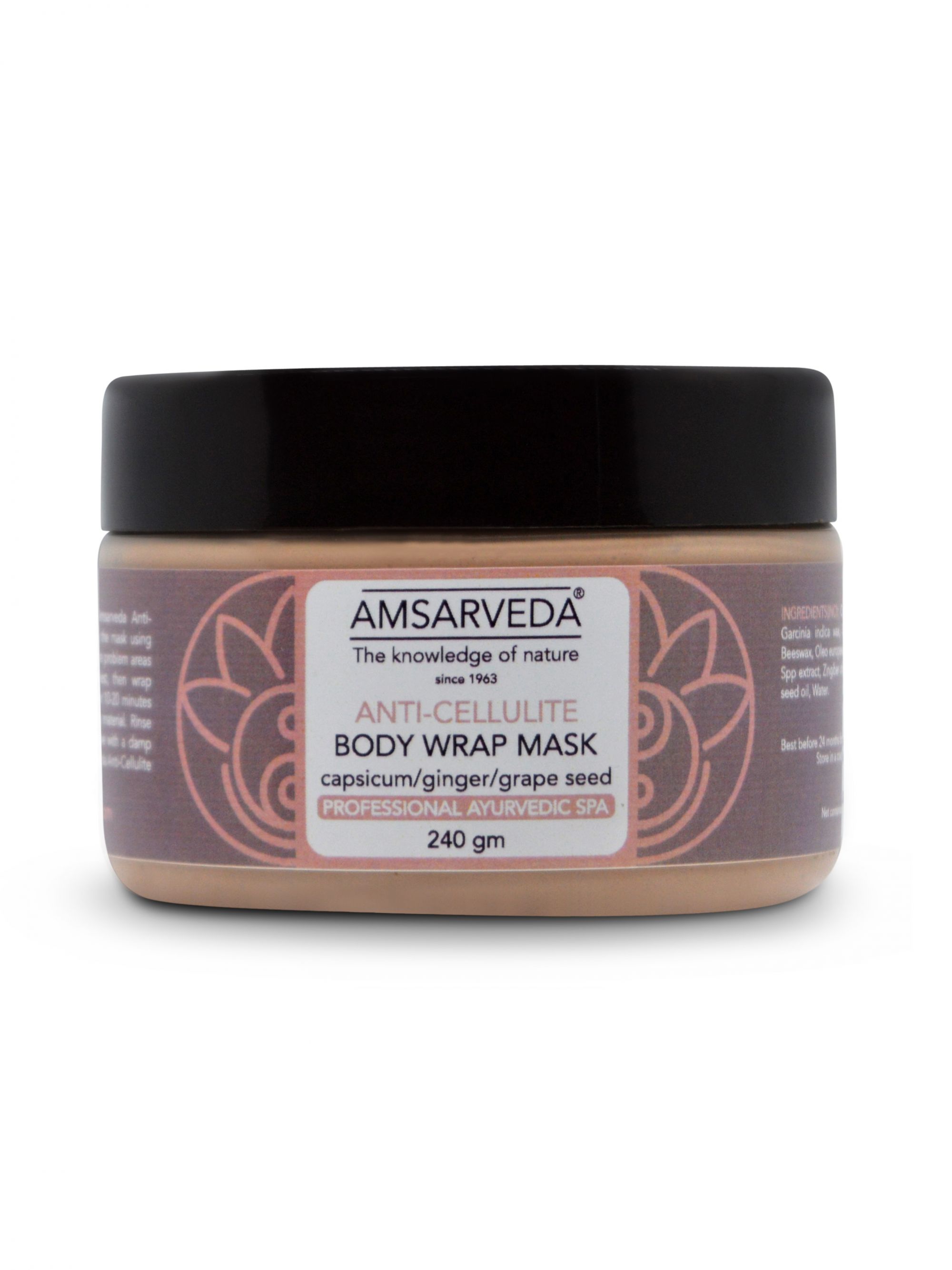 Купить Антицеллюлитная маска-обертывание AMSARVEDA для тела с кайенским перцем, 240 гр, Anti Cellulite Body Wrap Mask