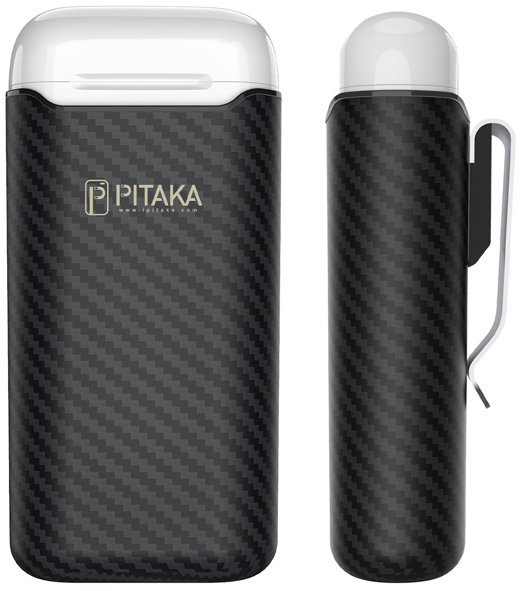 Чехол Pitaka для AirPods  черно-серый (AP1001)
