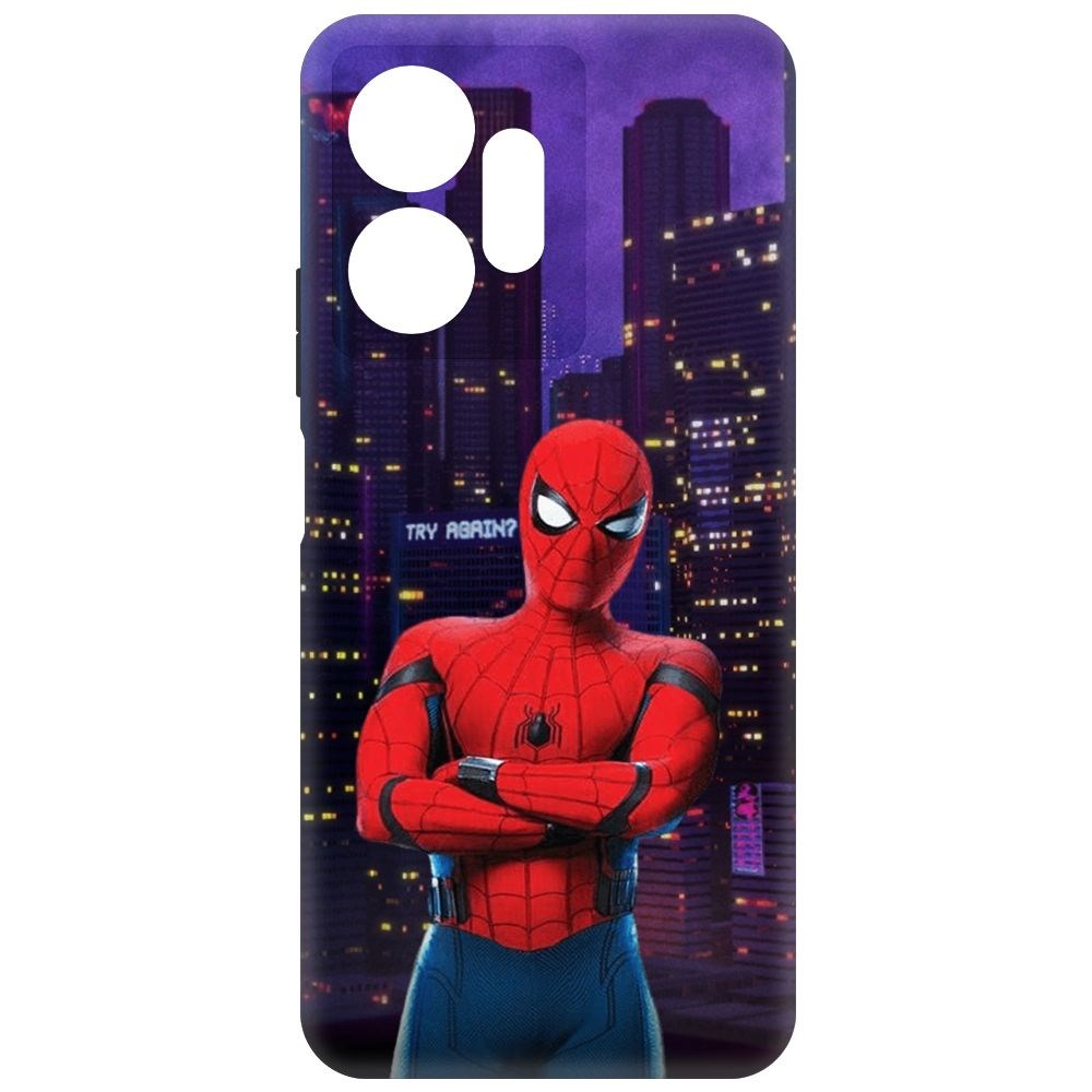 

Чехол-накладка Krutoff Soft Case Человек-Паук. На крыше для INFINIX Zero 20 черный