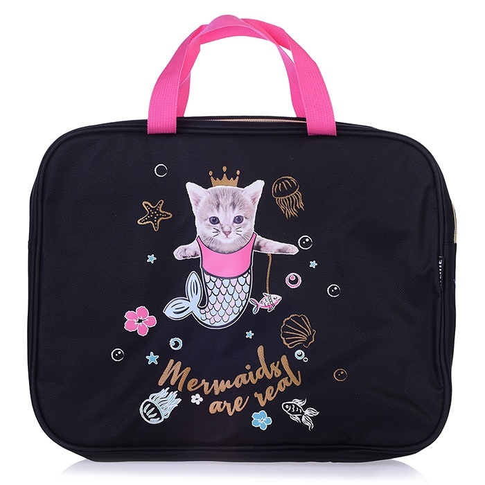 

Папка deVENTE Mermaid Cat A4, 36x28x8 см, текстиль с печатью блестками, Черный, "Mermaid Cat" A4, 36x28x8 см, текстиль с печатью блестками