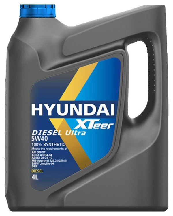 фото Масло моторное hyundai xteer diesel ultra sn/cf 5w40 4l hyundai-kia арт. 1041223