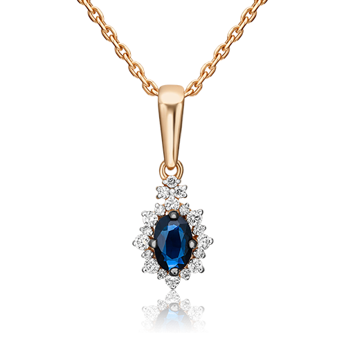 

Кулон из золота PLATINA jewelry 03-0559-00, сапфир/бриллиант, 03-0559-00