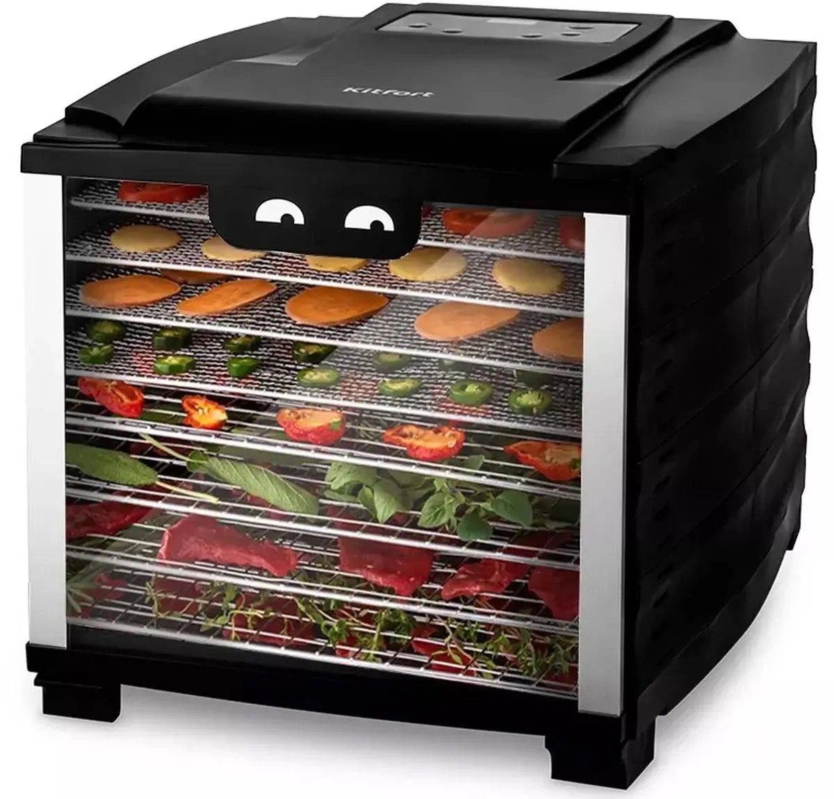 

Сушилка для овощей и фруктов KitFort КТ-1921, черный, 9шт