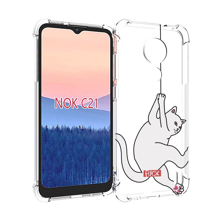 

Чехол MyPads котяра-на-веревке для Nokia C21, Прозрачный, Tocco