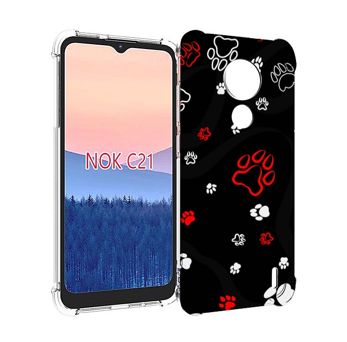

Чехол MyPads кошачьи-лапки для Nokia C21, Прозрачный, Tocco