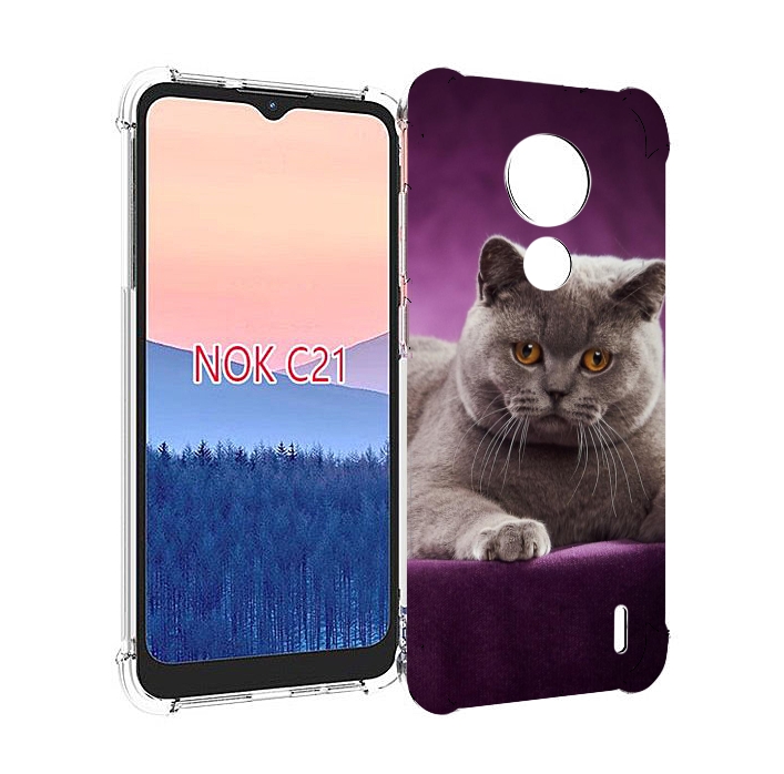Чехол MyPads кошка британская короткая для Nokia C21