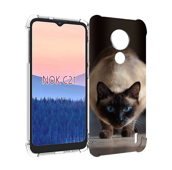 Чехол MyPads кошка сиамская для Nokia C21