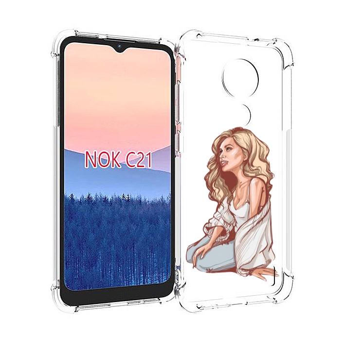 

Чехол MyPads красивая-девушка-в-белом женский для Nokia C21, Прозрачный, Tocco