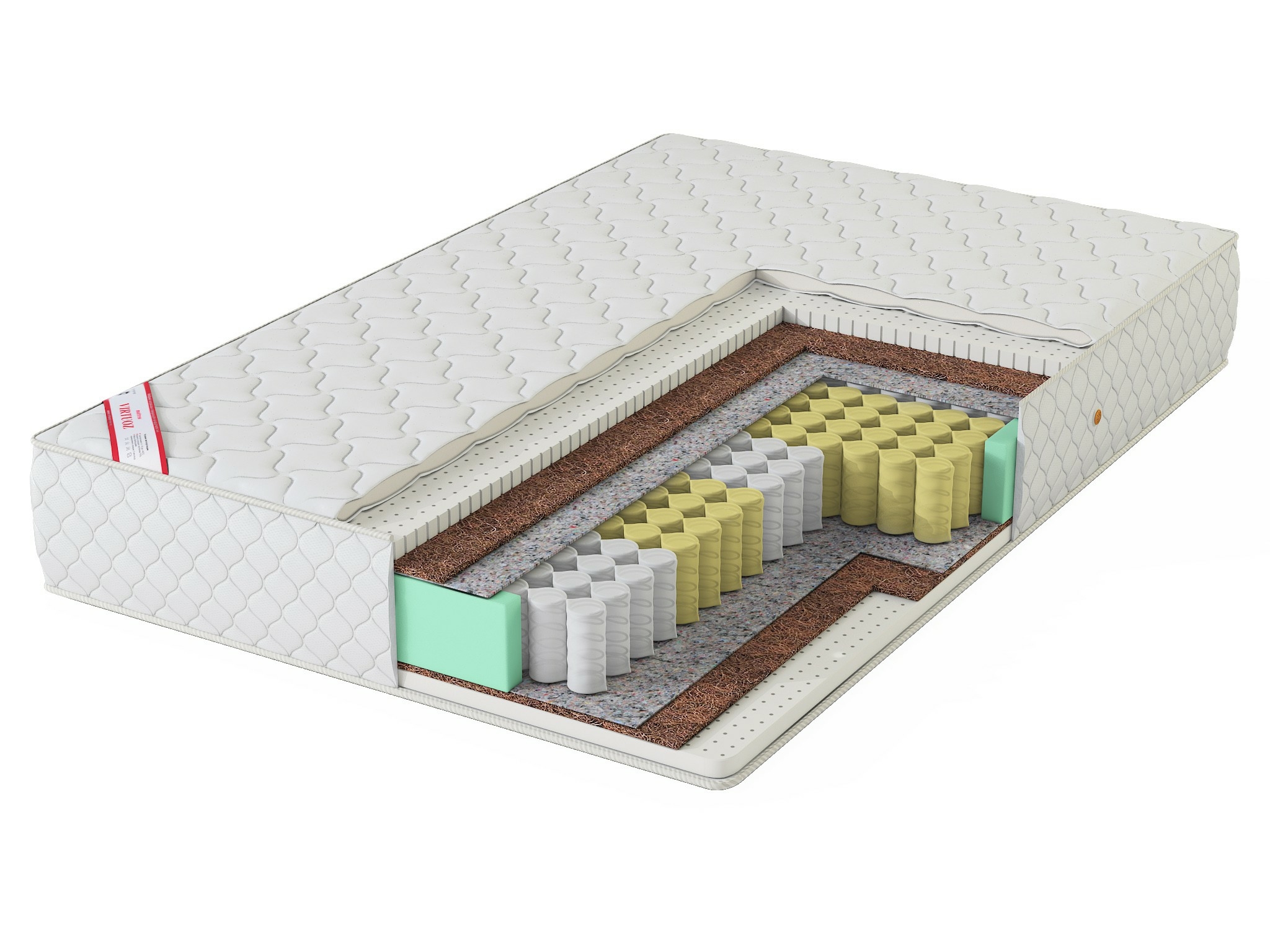 

Матрас анатомический пружинный Virtuoz Гармония 140х190х24, Белый, Гармония