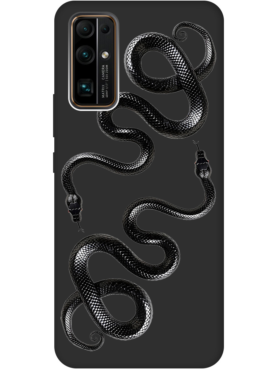 

Силиконовый чехол на Honor 30 с принтом "Черные мамбы" матовый черный, 722945813