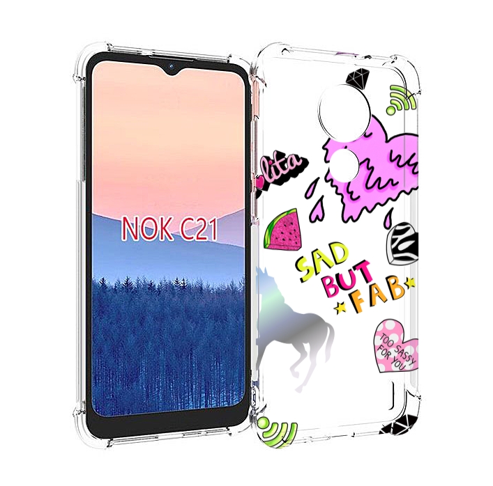 

Чехол MyPads красивые-смайлики для Nokia C21, Прозрачный, Tocco