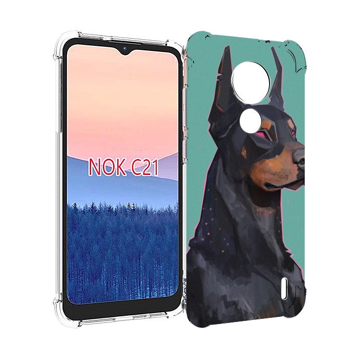 

Чехол MyPads красивый-доберман для Nokia C21, Прозрачный, Tocco