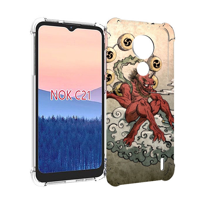 

Чехол MyPads красный чертик на облаке для Nokia C21, Прозрачный, Tocco