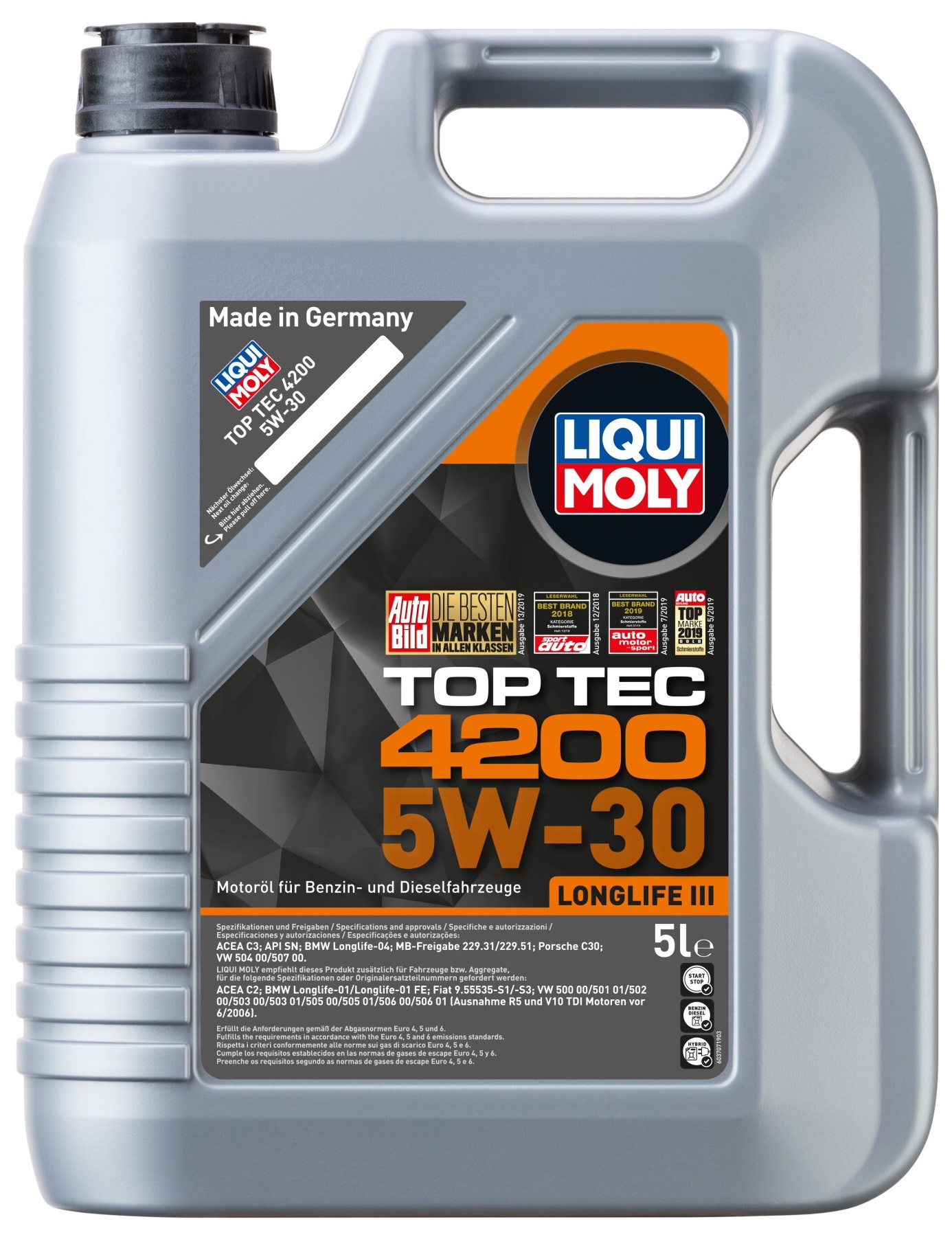 фото Акция масло моторное top tec 4200 5w-30 5l + фонарик арт.7520r liqui moly арт. 7661d