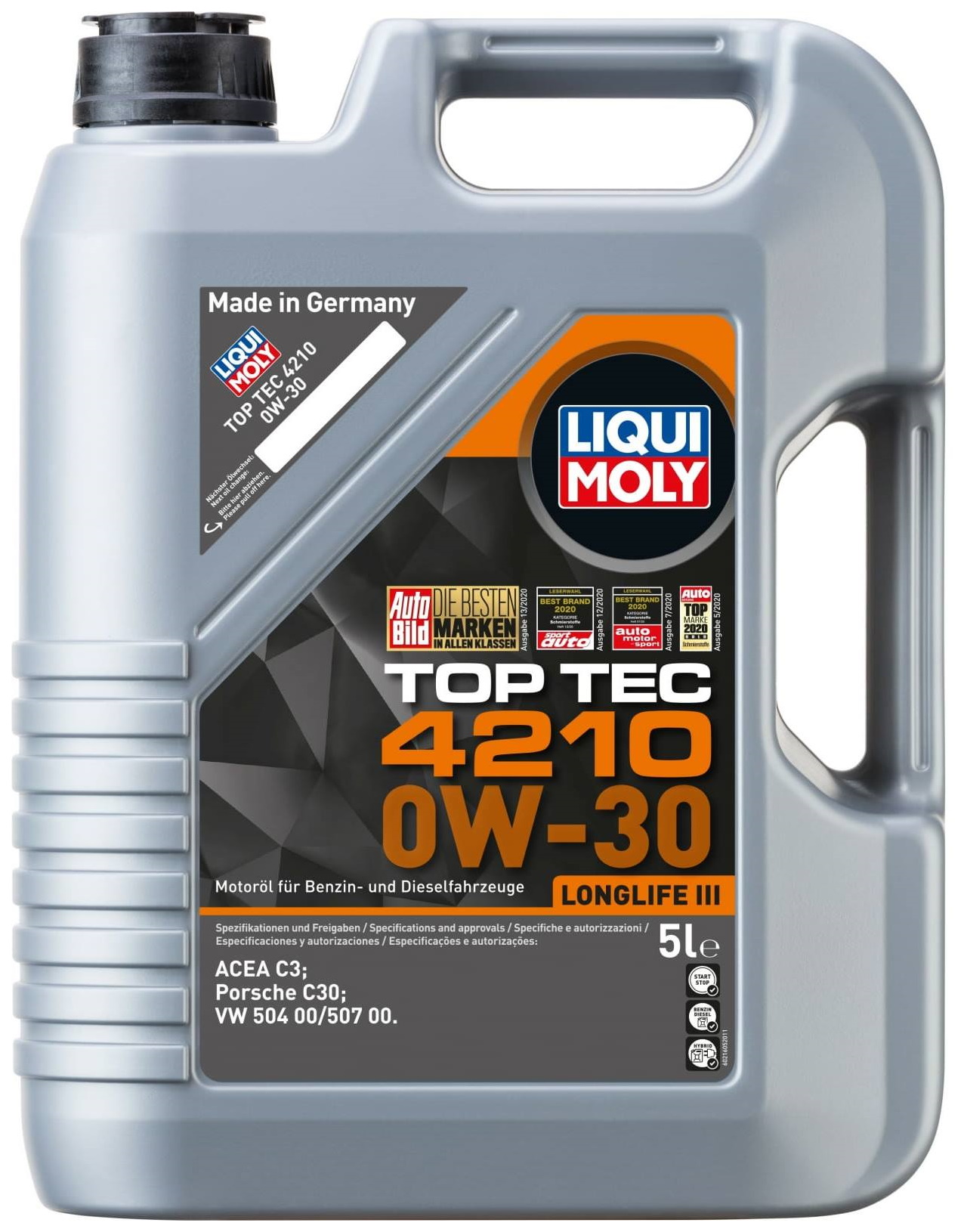 фото Масло моторное top tec 4210 0w-30 c3 (5л) liqui moly арт. 21605