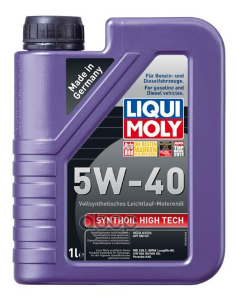 фото Liqui moly масло liqui moly synthoil high tech 5w-40 (1л)