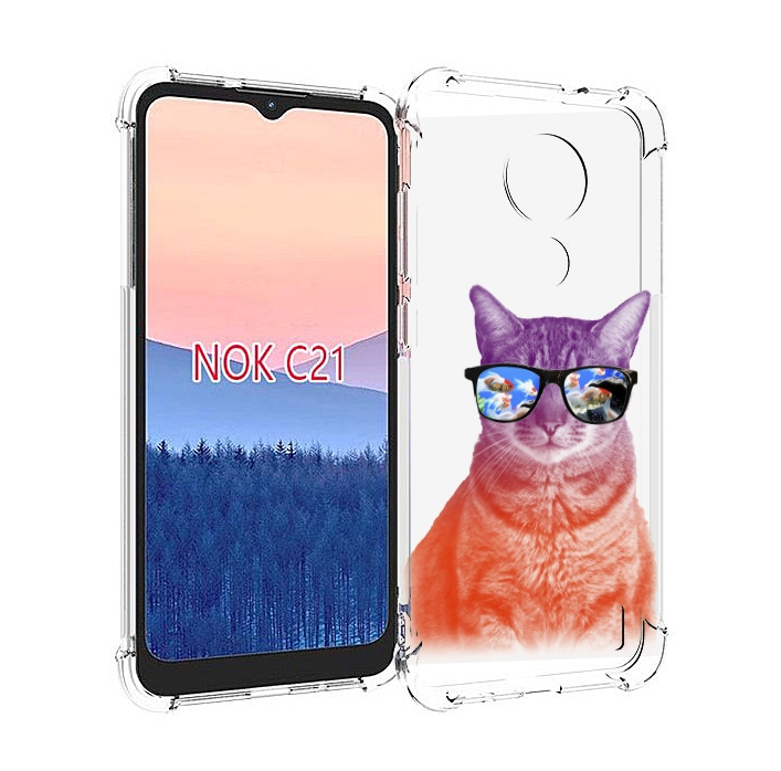 

Чехол MyPads крутой кот-2 для Nokia C21, Прозрачный, Tocco