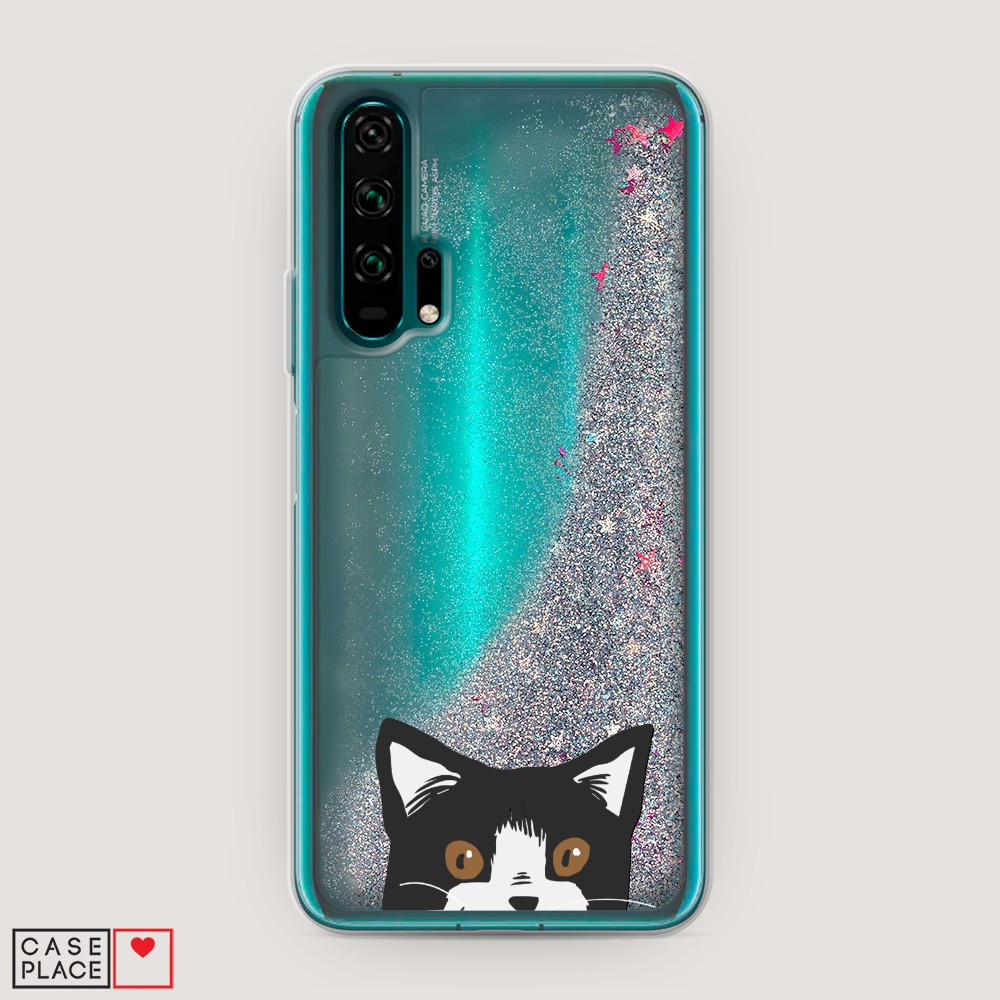 

Чехол Awog на Honor 20 Pro "Подглядывающий кот", Разноцветный, 69391-1