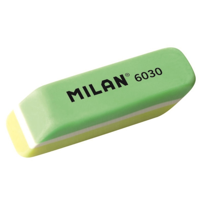 

Ластик пластиковый Milan 6030 скошенной формы, цвета в ассорт, (8шт.), Разноцветный