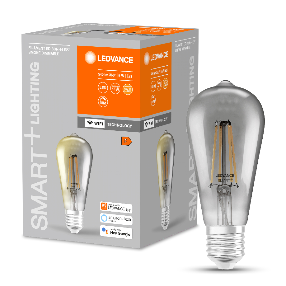 

Умная лампа филаментная светодиодная LEDVANCE SMART+ ST64 E27, 6Вт, 2700К, 540лм