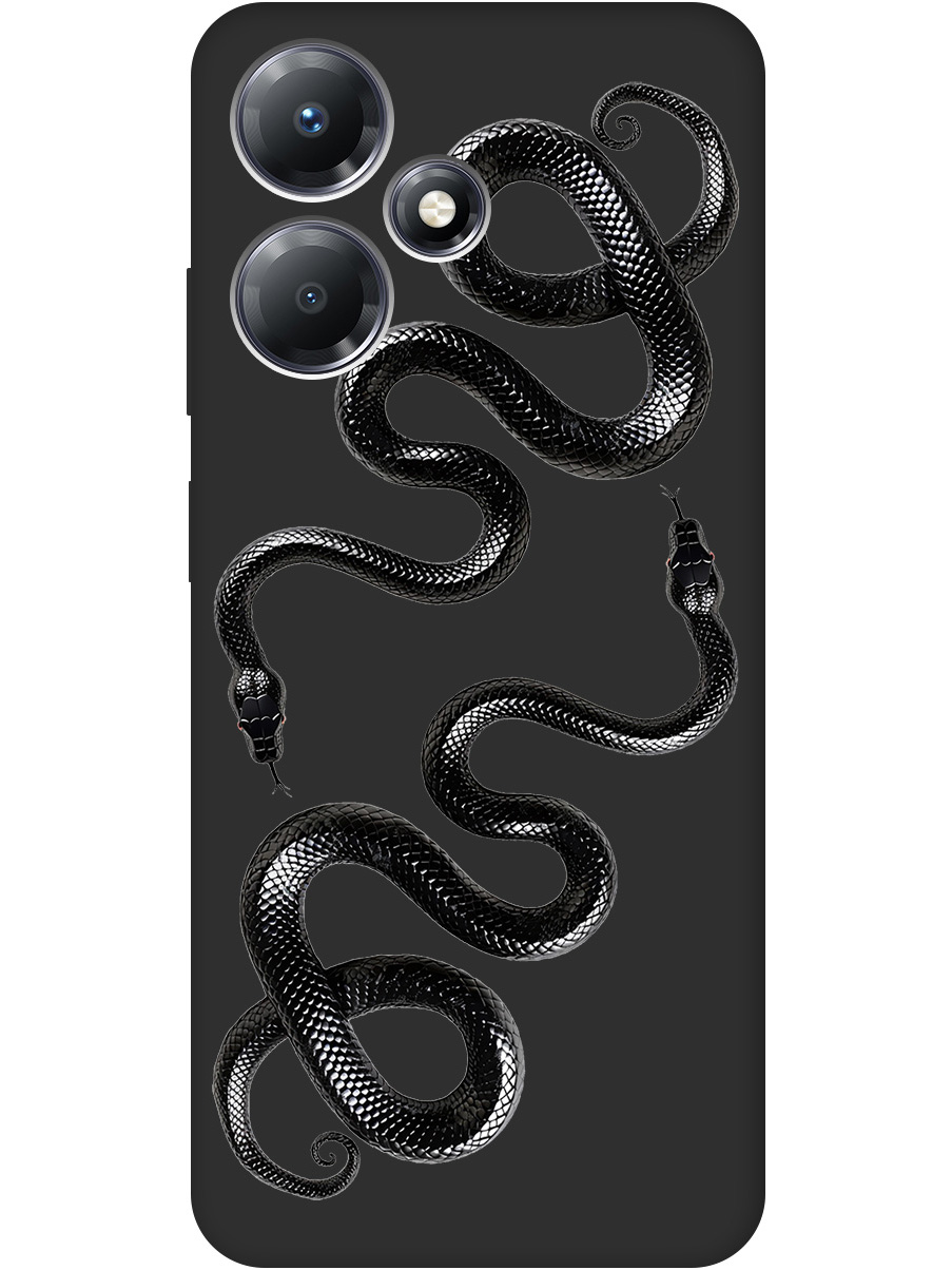 

Силиконовый чехол на Infinix Hot 30 Play с принтом "Черные мамбы" матовый черный, 773941013
