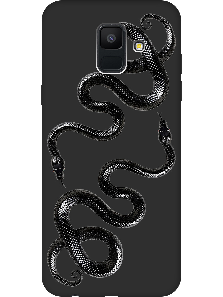 

Силиконовый чехол на Samsung Galaxy A6 (2018) с принтом "Черные мамбы" матовый черный, 717872013
