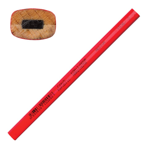 

Карандаш столярный KOH-I-NOOR 1 шт НВ грифель 5х2 мм корпус красный 153600200177 (4шт)