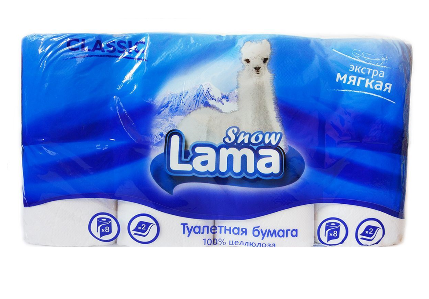 Туалетная бумага Snow Lama 2 слоя 8 шт