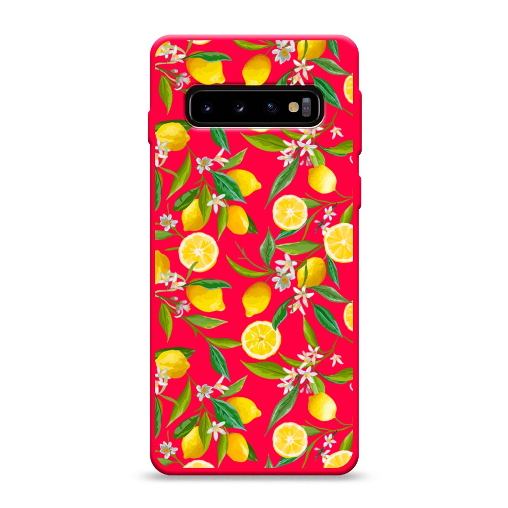 фото Матовый силиконовый чехол "сочные лимоны" на samsung galaxy s10 awog