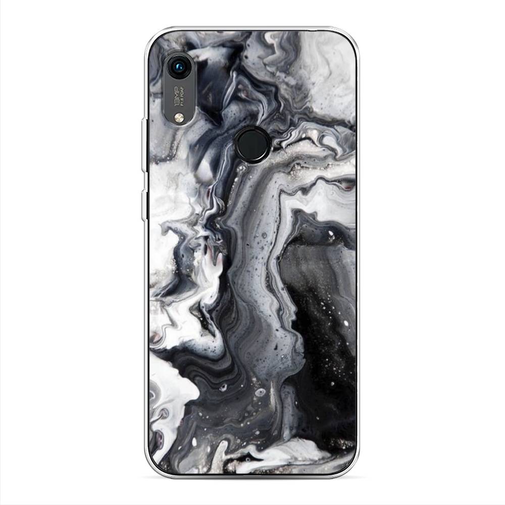 фото Чехол awog "бело-черные сложные полосы" для huawei y6s