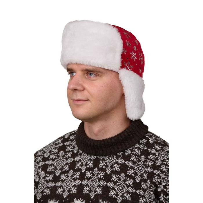 

Шапка ушанка мужская NoBrand Дедушка Мороз красная, р. 56-58, Дедушка Мороз