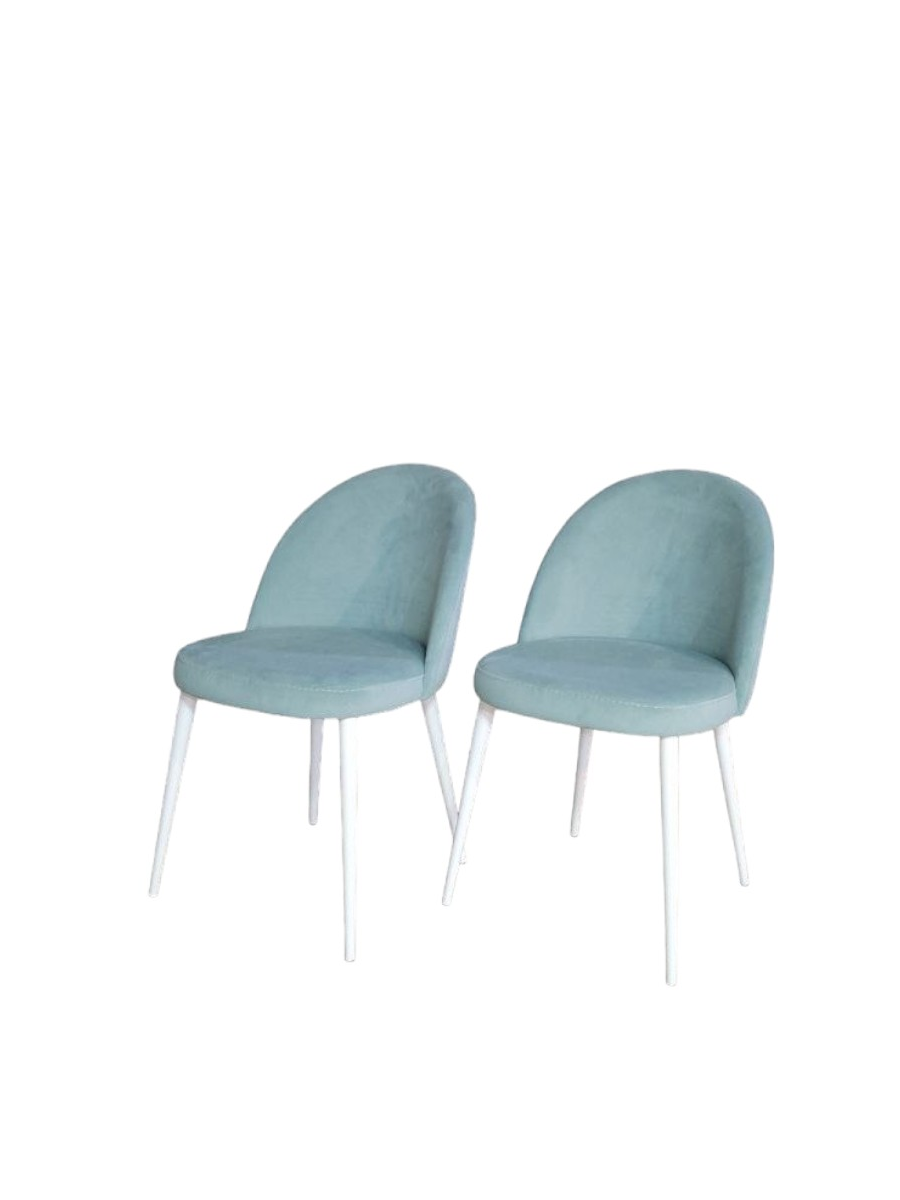 Комплект стульев Veles Марсель 2 шт, мятный на белых ножках