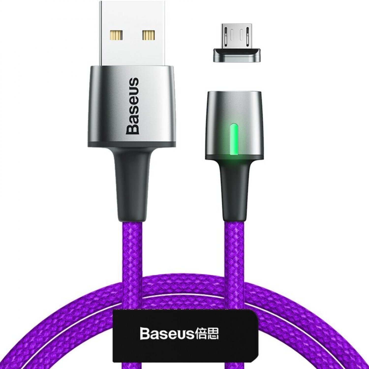 фото Кабель usb-micro baseus zinc magnetic purple 1m