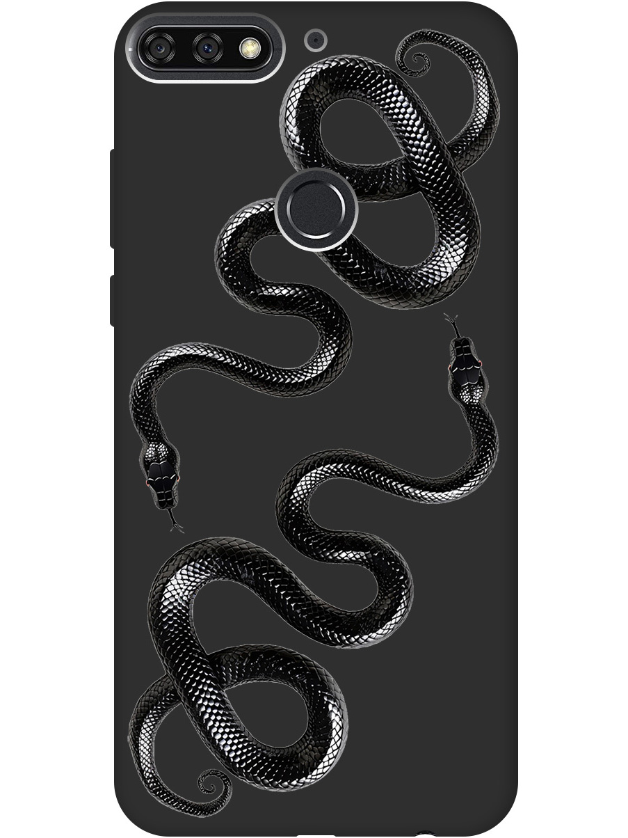 

Силиконовый чехол на Honor 7C / 7A Pro / Huawei Y6 Prime (2018) с принтом 863062, Черный, 717873013