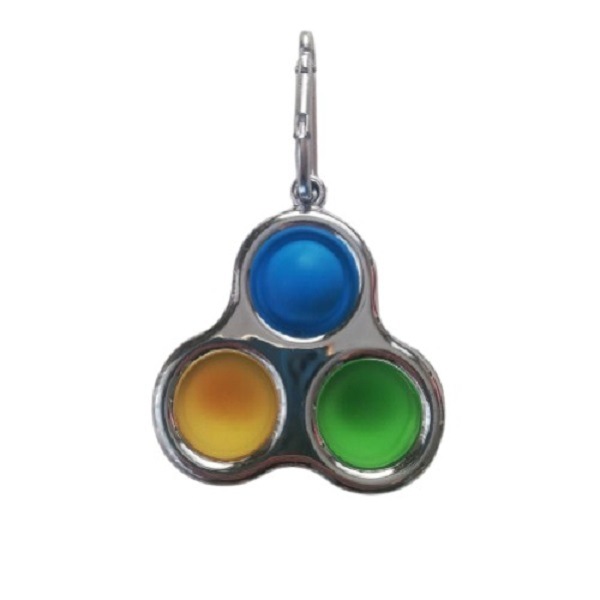 

Игрушка-антистресс Pop it симпл димпл тройной брелок (серебристый)