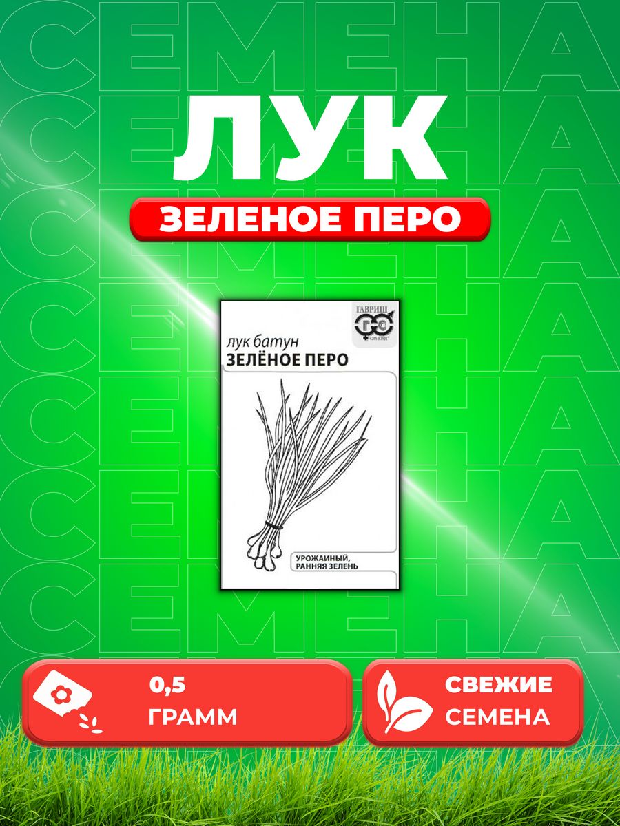 

Семена Лук батун Зеленое перо, на зелень 0,5 г б/п с евроотв.