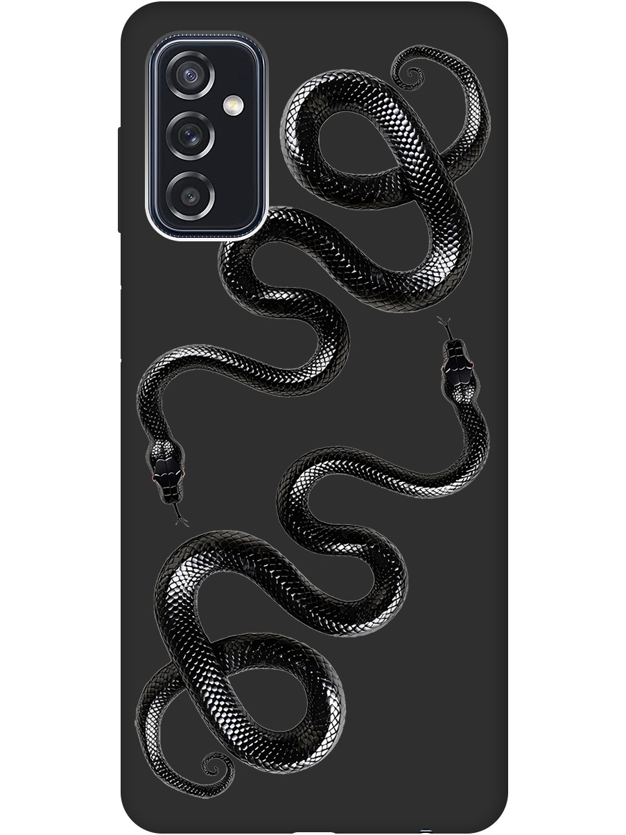 

Силиконовый чехол на Samsung Galaxy M52 5G с принтом "Черные мамбы" матовый черный, 734082113