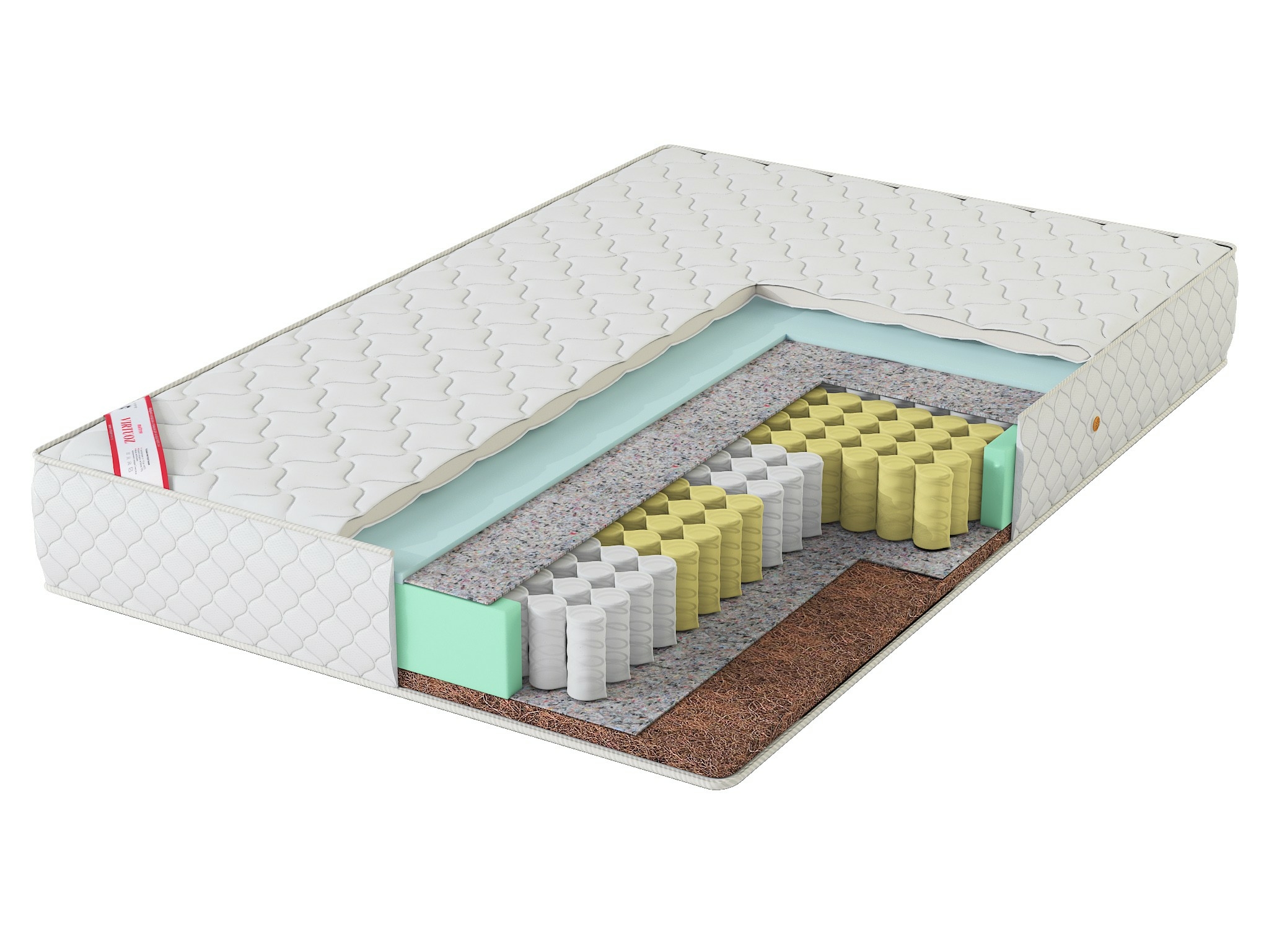 

Матрас анатомический пружинный Virtuoz Кармен 140х195х21, Белый, Кармен