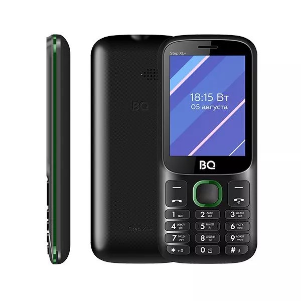 фото Мобильный телефон bq 2820 step xl+ black+green