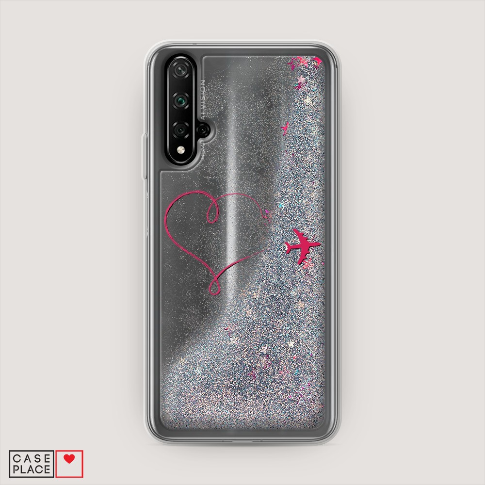 

Чехол Awog на Honor 20/Huawei Nova 5T "Сердце и самолет", Разноцветный, 69591-1