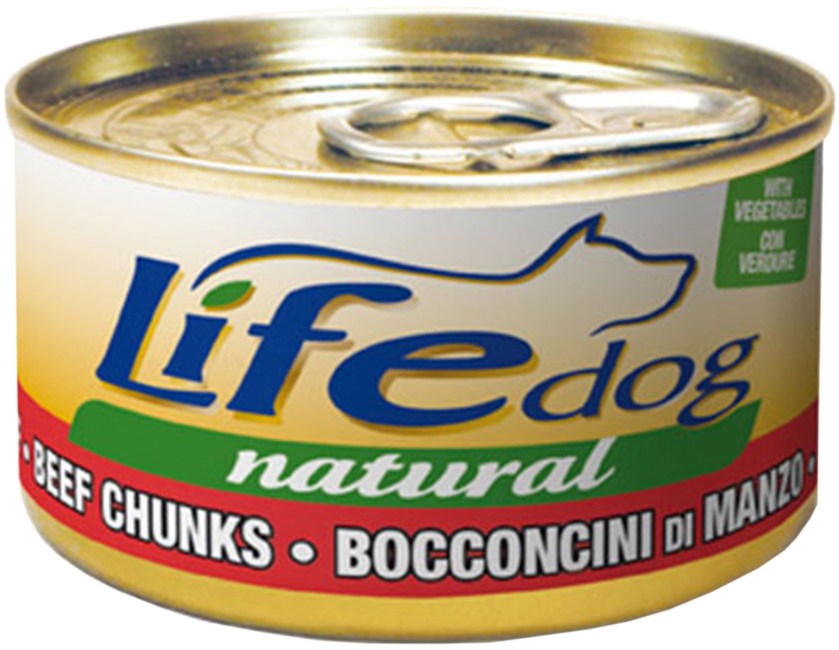 

Консервы для собак Lifedog, кусочки говядины с овощами в соусе, 90 г, Нет