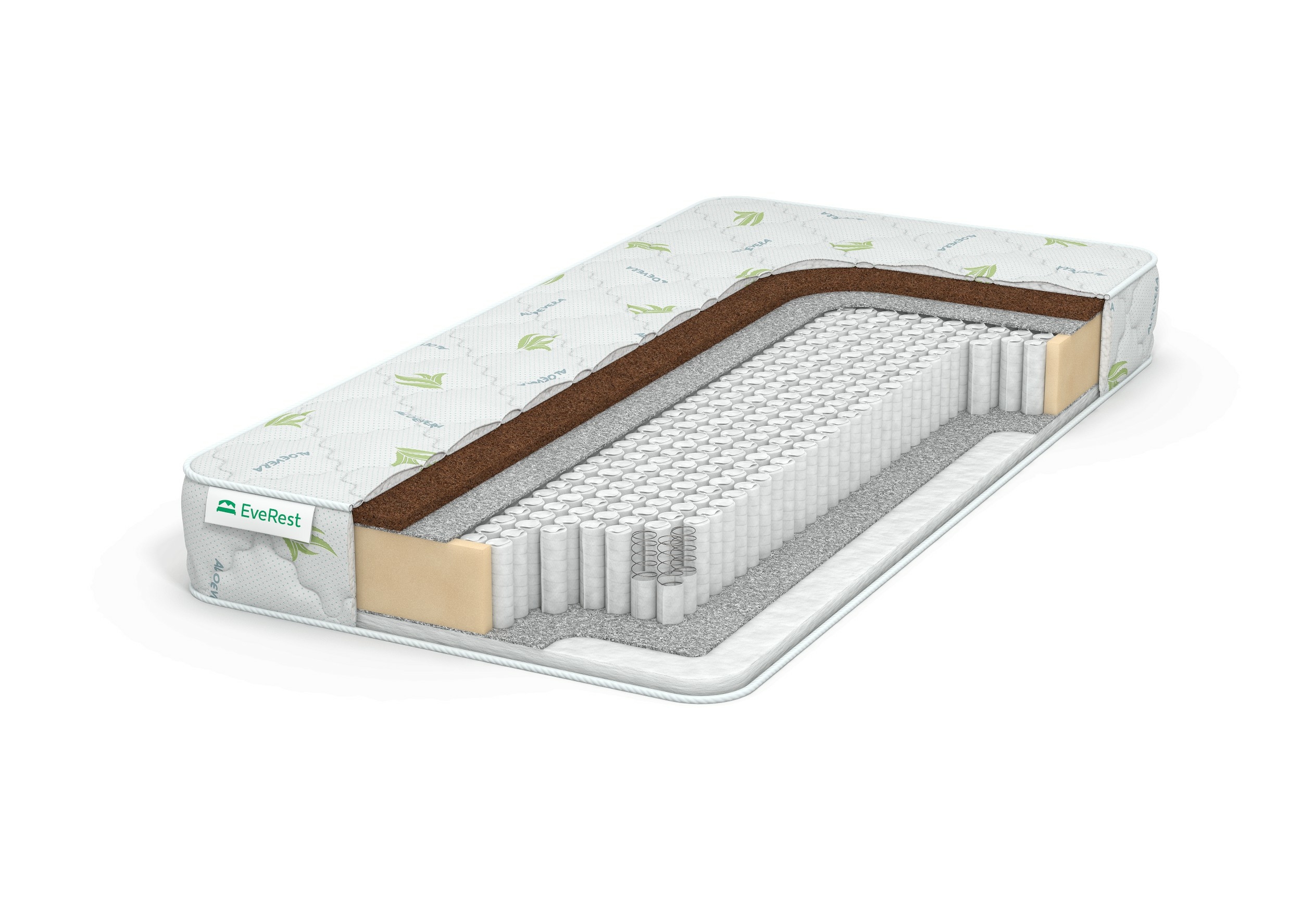 

Матрас EVEREST Ту-Вэй Кокос-Хол S1000 80х186, Бежевый;белый;серый;серебристый, Кокос-Хол S1000
