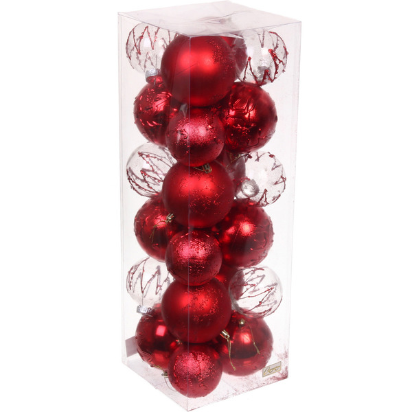 Шар на ель Серпантин Wonderful highlights 201-3160 24 шт. красный